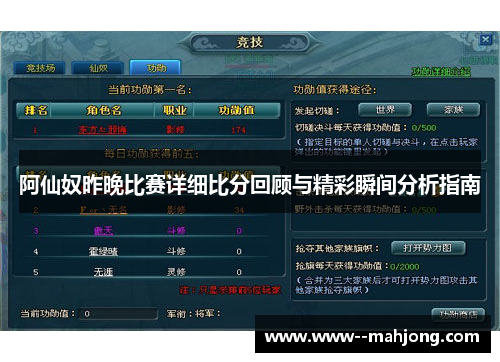 阿仙奴昨晚比赛详细比分回顾与精彩瞬间分析指南 阿仙奴昨晚比赛详细比分回顾与精彩瞬间分析指南
